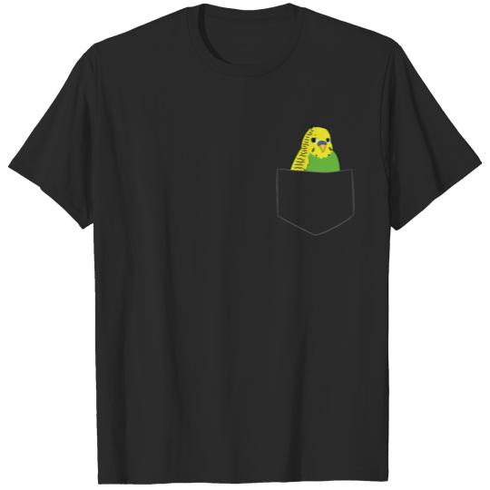 Cute Parakeet In Pocket Budgie Bird In Pocket T-shirt