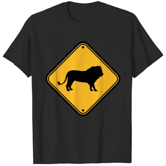 Caution lion sign T-shirt