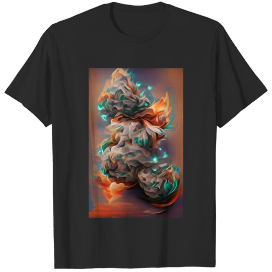 Aqua Bumpy Padded Twinkling Nug Smoke Weed Pot T-shirt