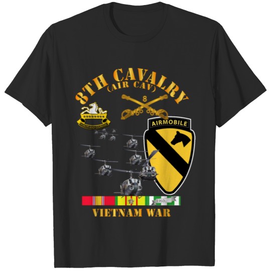Army 8th Cavalry Air Cav 1st Cav Division w SVC T-shirt
