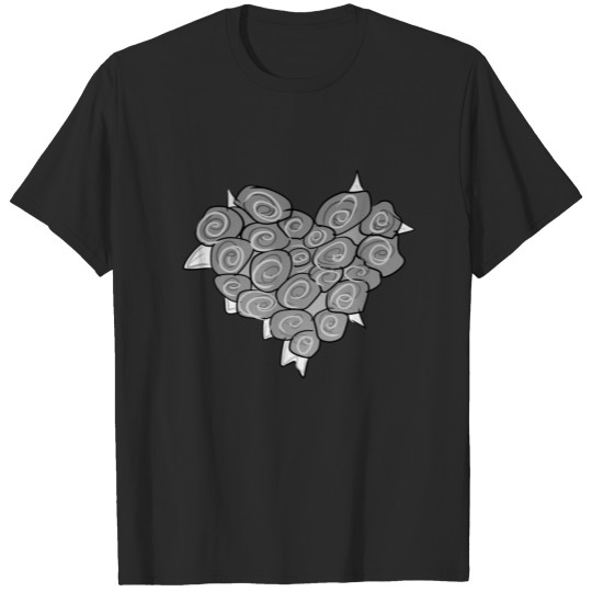 Roses flowers heart flower love pink icon T-shirt