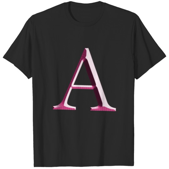 Letter A pink icon pendant name T-shirt