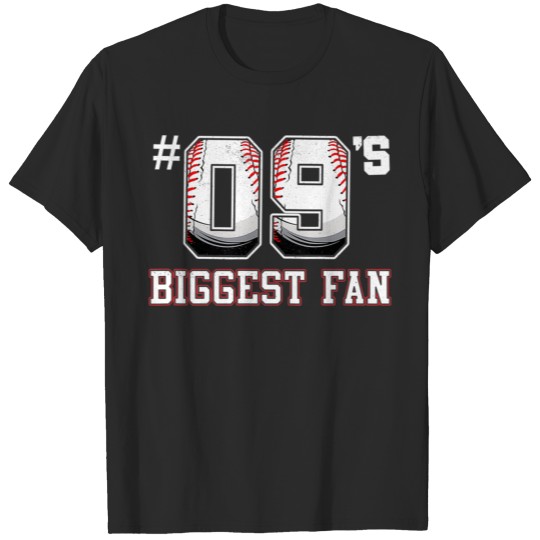 Funny Number 09 Biggest Fan Tees Baseball Player T-shirt