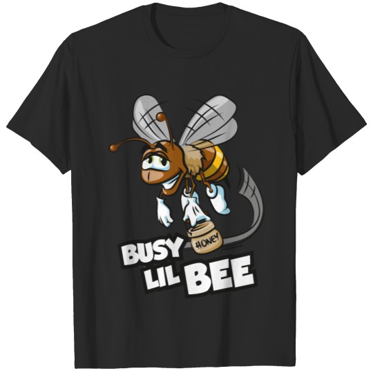 Cute bee with honey pot cartoon T-shirt