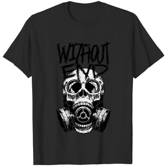 SkullMask GasMask Black and White T-shirt