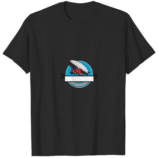 Half Zeppelin Blimp Half Semi-Truck Flying Overhea T-shirt