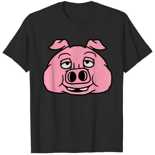 head face big fat fat pig boar piglet comic cartoo T-shirt