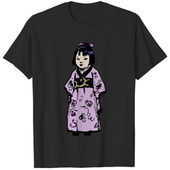 Little Girl in Kimono Colour T-shirt