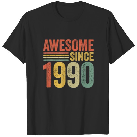Vintage Awesome Since 1990 32Th Birthday Retro T-shirt
