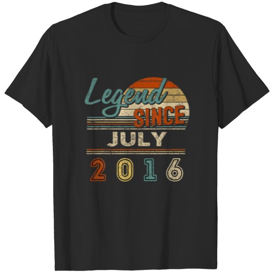 Vintage Legend Since July 2016 6 Year Old Birthday T-shirt