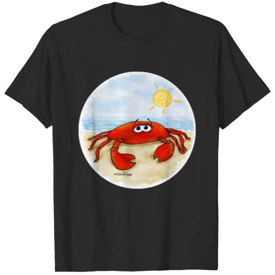 Cute crab on beach baby T-shirt
