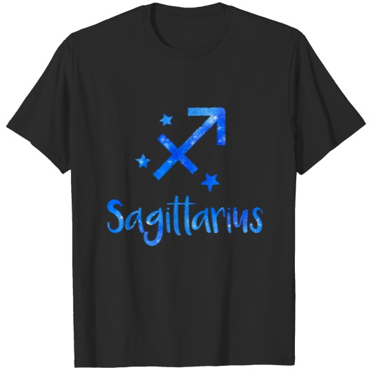 Zodiac Sagittarius Sign Blue Galaxy T-shirt