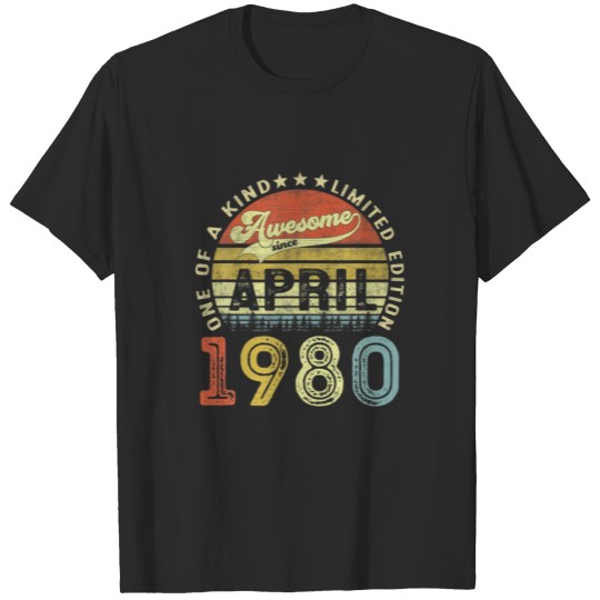 41 Years Old Birthday Awesome Since April 1980 41T T-shirt