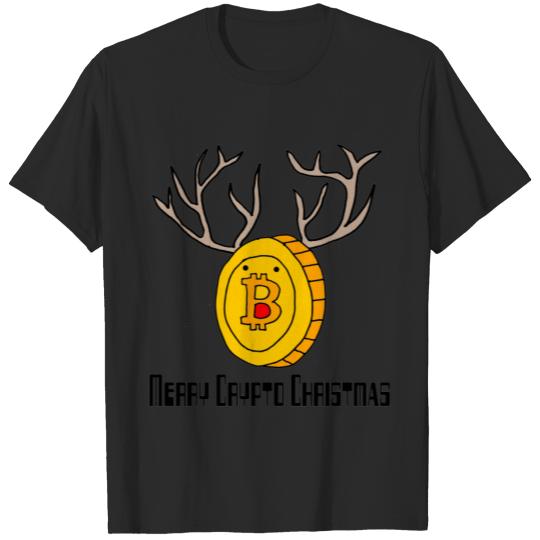 Funny Bitcoin Reindeer Merry Crypto Christmas T-shirt