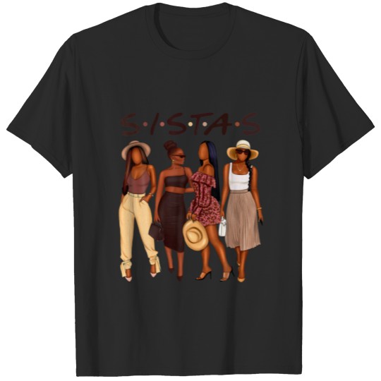 Proud Black Sistas Queen Afro African American Wom T-shirt