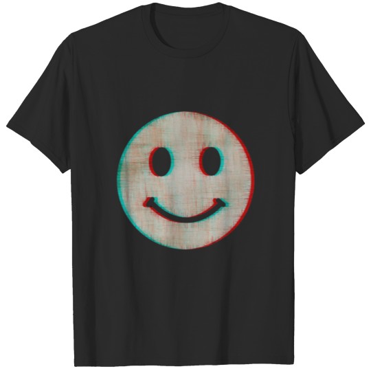 Distressed Vintage Retro Glitchy Smiley Face | Hap T-shirt