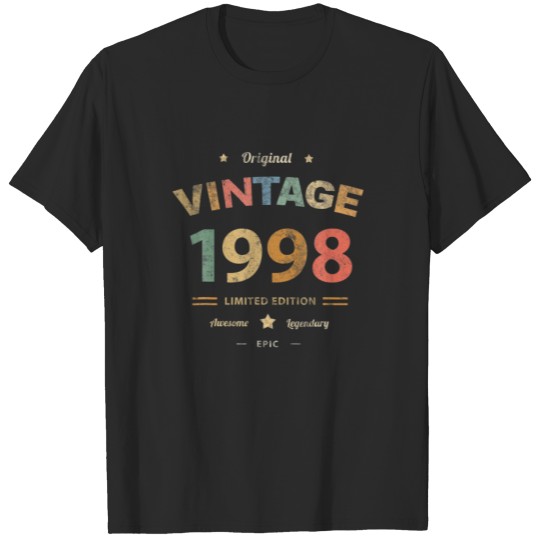 Vintage 1998 Legend 24Th Birthday Awesome 24 Epic T-shirt