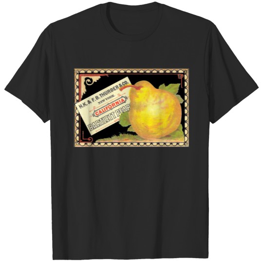 Thurber Pears - Vintage Fruit Crate Label T-shirt