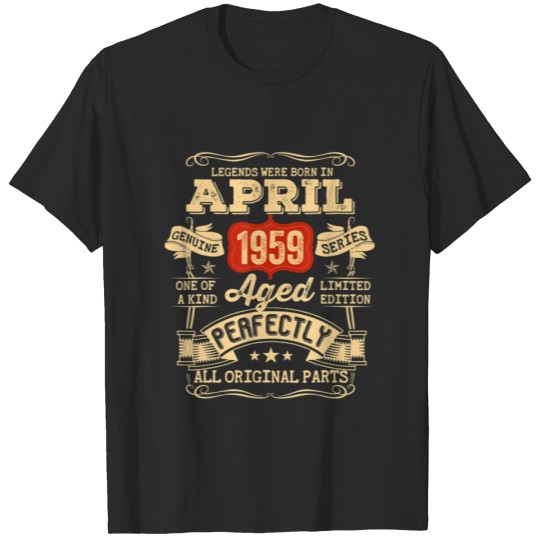 63 Year Old 63Th Birthday Gifts Vintage April 1959 T-shirt