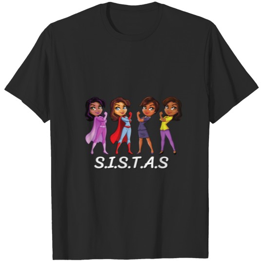 Sistas afro Women together Cute Melanin Wo T-shirt