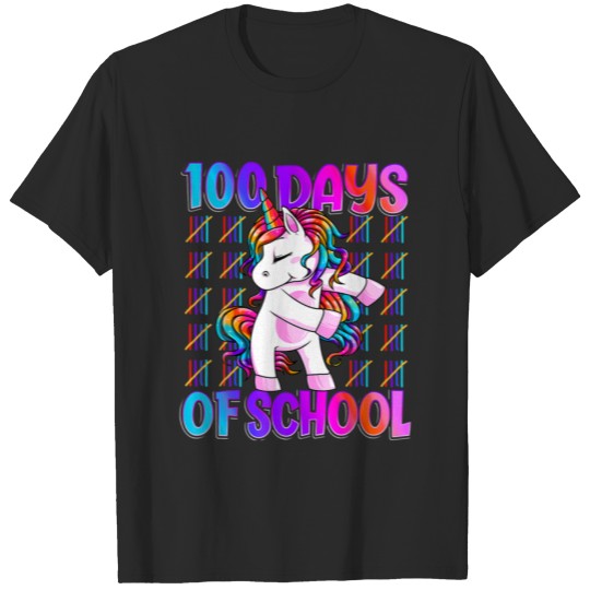 100 Days Of School Unicorn 100 Days Smarter 100Th T-shirt