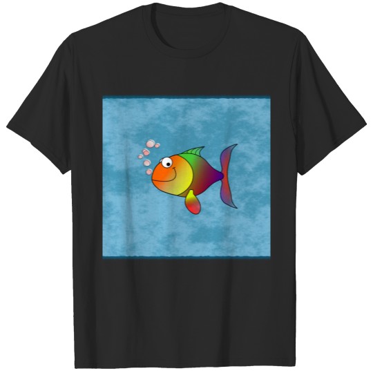 Colorful Rainbow Fun Smiling Cute Fish T-shirt
