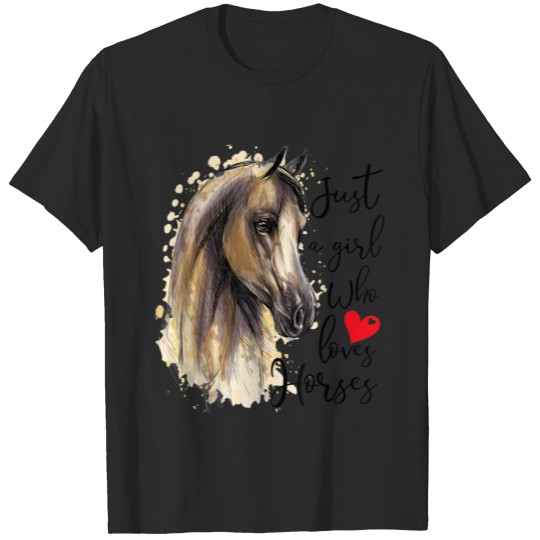 Just A Girl Who Loves Horses Women Riding Gift T-shirt