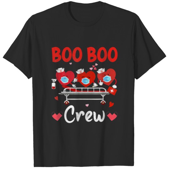 Plaid Boo Boo Crew Valentine's Day Heart Nurse Wea T-shirt