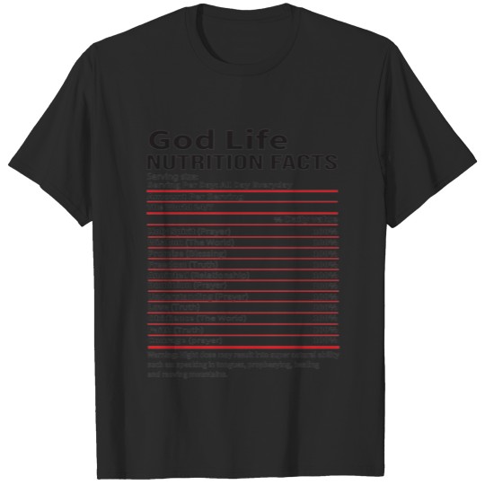 The God Life Nutrition Facts T-shirt