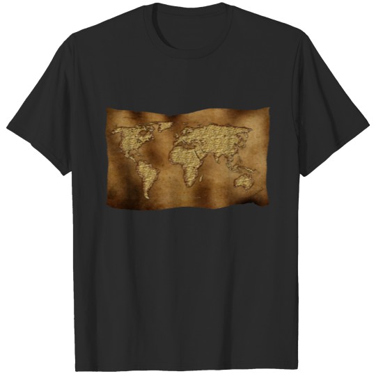 Textured WORLD MAP on Parchment T-shirt