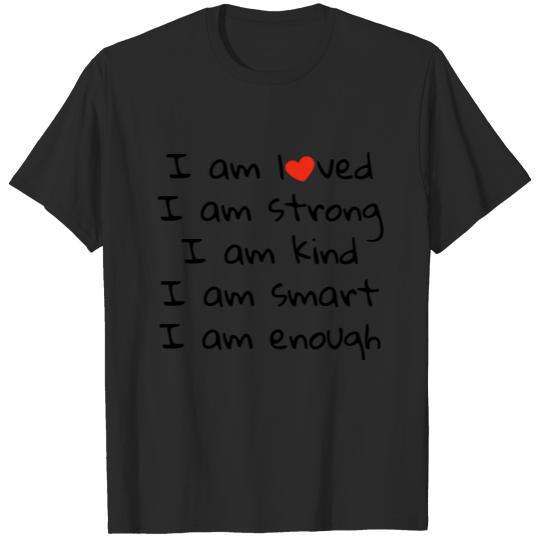 Affirmations Heart Typography Red Black T-shirt