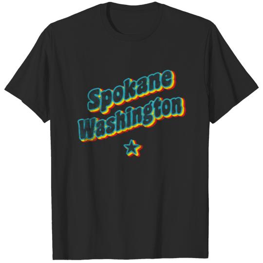 Spokane Washington Retro 70s Distressed T-shirt