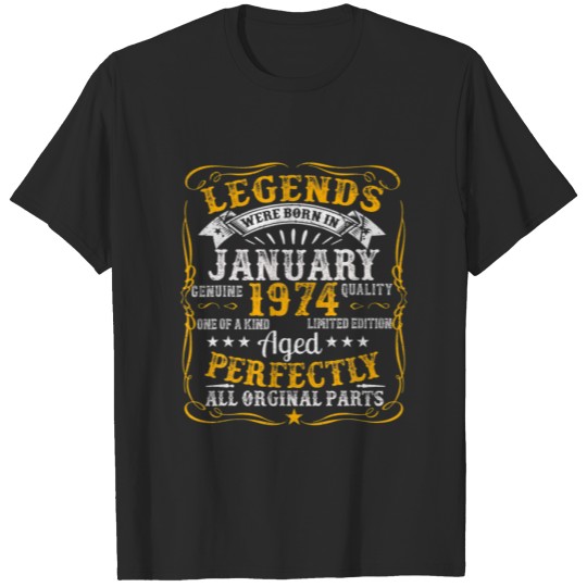 Classic Legend Born In 1974 Man Myth 48Th Bday Dec T-shirt
