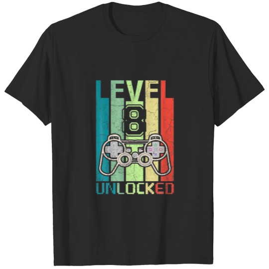 Level 8 Unlocked Video Gamer 8Th Birthday Gifts Te T-shirt