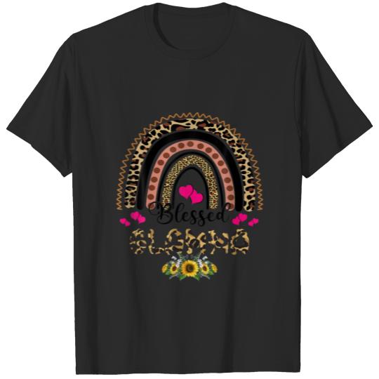 Blessed Glamma Leopard Heart Rainbow Mother's Day T-shirt
