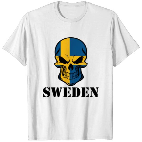 Swedish Flag Skull Sweden T-shirt