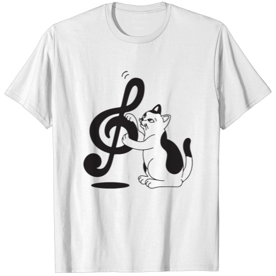 Funny Cat Treble Clef Note Music Lover T-shirt