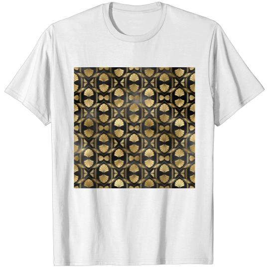 Black Gold Glam Art Deco Pattern Elegant T-shirt