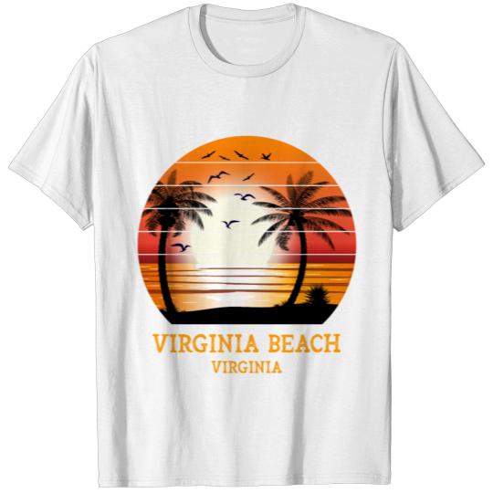Virginia Beach Vintage Sunset Retro Summer Vacay T-shirt