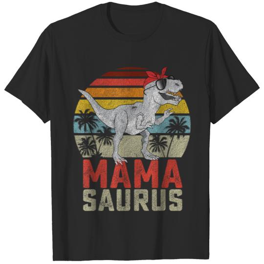 Mamasaurus T Rex Dinosaur Mama Saurus Family Mat T-Shirts