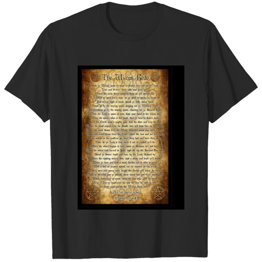Wiccan Rede with Parchment Background T-Shirts