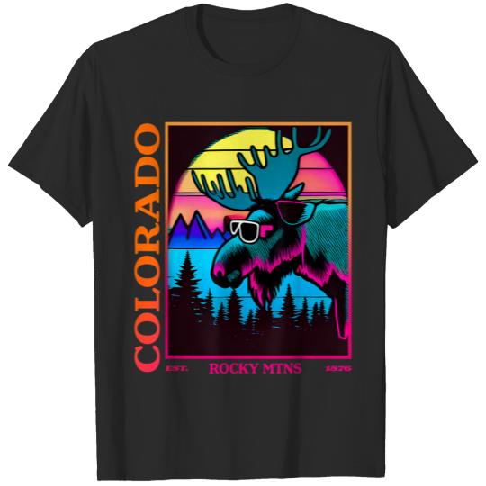 colorado mountain moose retro vintage 80s elk colorado t T-Shirts