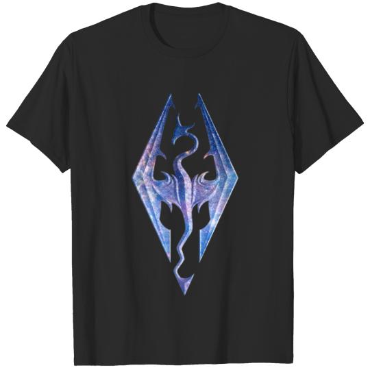 Pastel Blue Galaxy Skyrim Logo T-Shirts