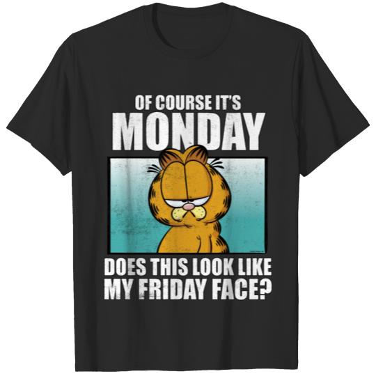 Garfield Of Course It's Monday...Friday Face T-Shirts