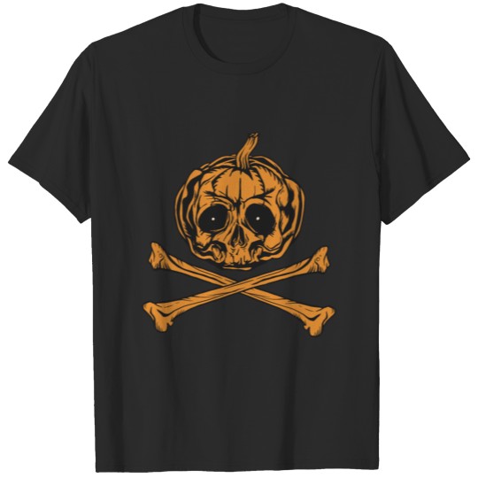 Pumkin Pirate Flag Pumpkin Crossed Bones T Shirt