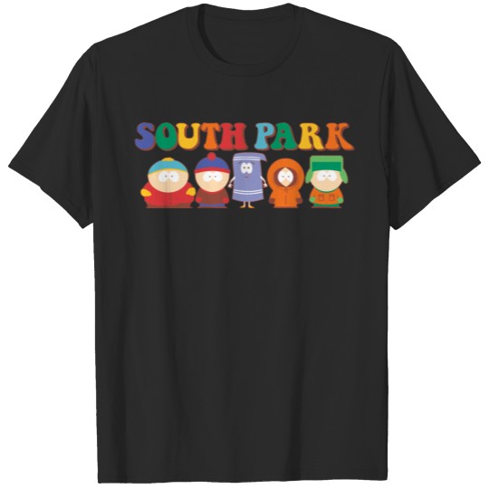 South Park Gang With Rainbow Text T-shirt