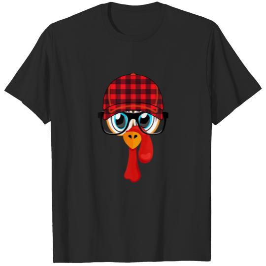 Thanksgiving Turkey Face Plaid Fall Baseball Cap T Shirts