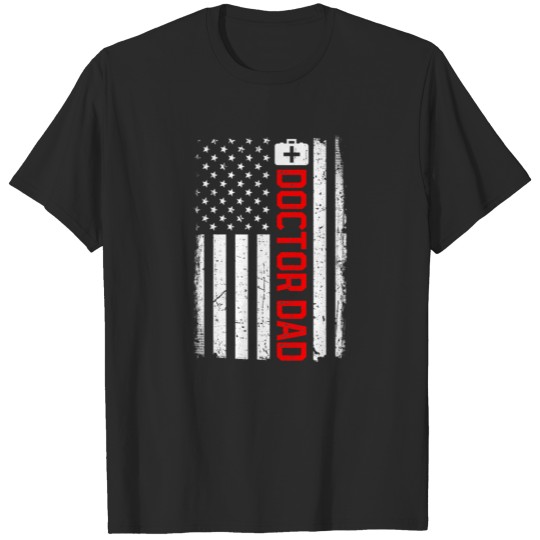 Retro American Flag Doctor Dad 4th Of July T Shirts