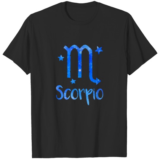 Zodiac Scorpio Sign Blue Galaxy T Shirts