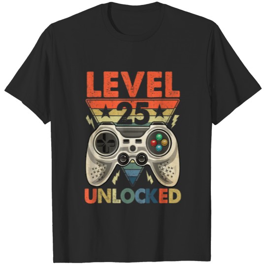 Level 25 Unlocked Video Gamer 25th Birthday 25 Yea T Shirts